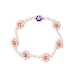 LOVEissue_bracelet_daisy_elastic_smiley_ivory_pink_pearl