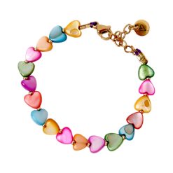 Bracelet | Shell hearts colorful T1