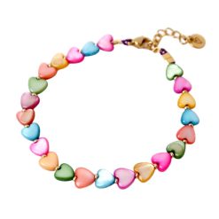 Bracelet | Shell hearts colorful T3