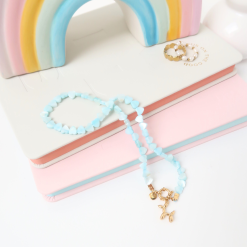 Necklace | Seashelly hearts blue