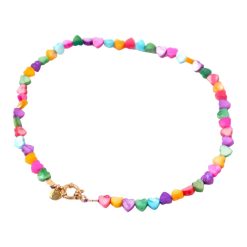 Necklace | Seashelly hearts colorful