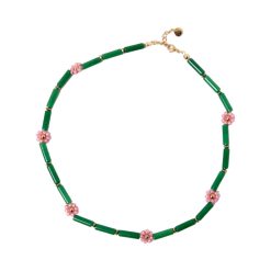 Necklace |  Daisy pink, shell green
