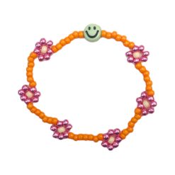 LOVEissue_bracelet_daisy_smiley_green_shiny_pink_orange T1