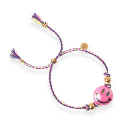Bracelet | Happy smiley fuchsia/purple