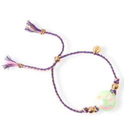 Bracelet | Happy smiley light green/purple