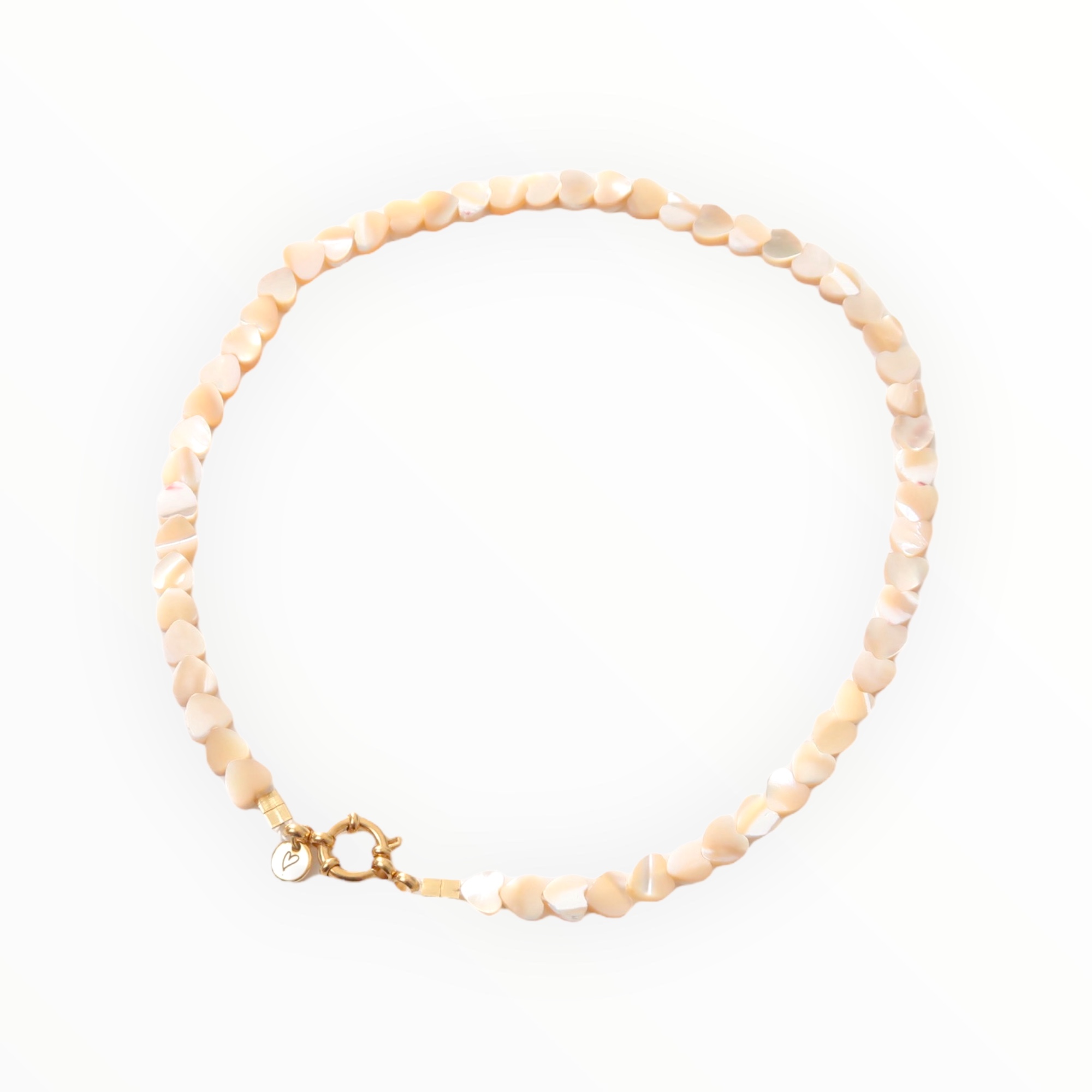 Necklace | Seashelly hearts beige