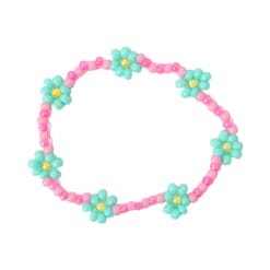 Bracelet | Daisy luminous pink/ocean blue T1
