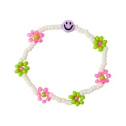 Bracelet | Daisy smiley purple/pink/lime T1