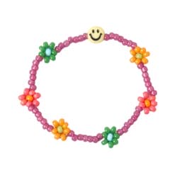 Bracelet | Daisy smiley plum T1