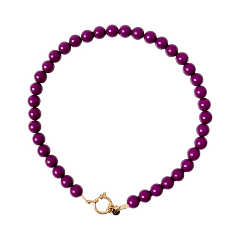 Necklace | Bold beads plum