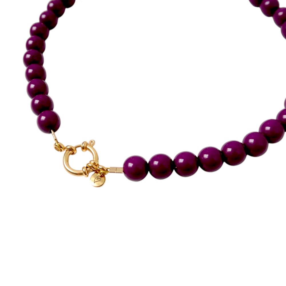 Necklace | Bold beads plum
