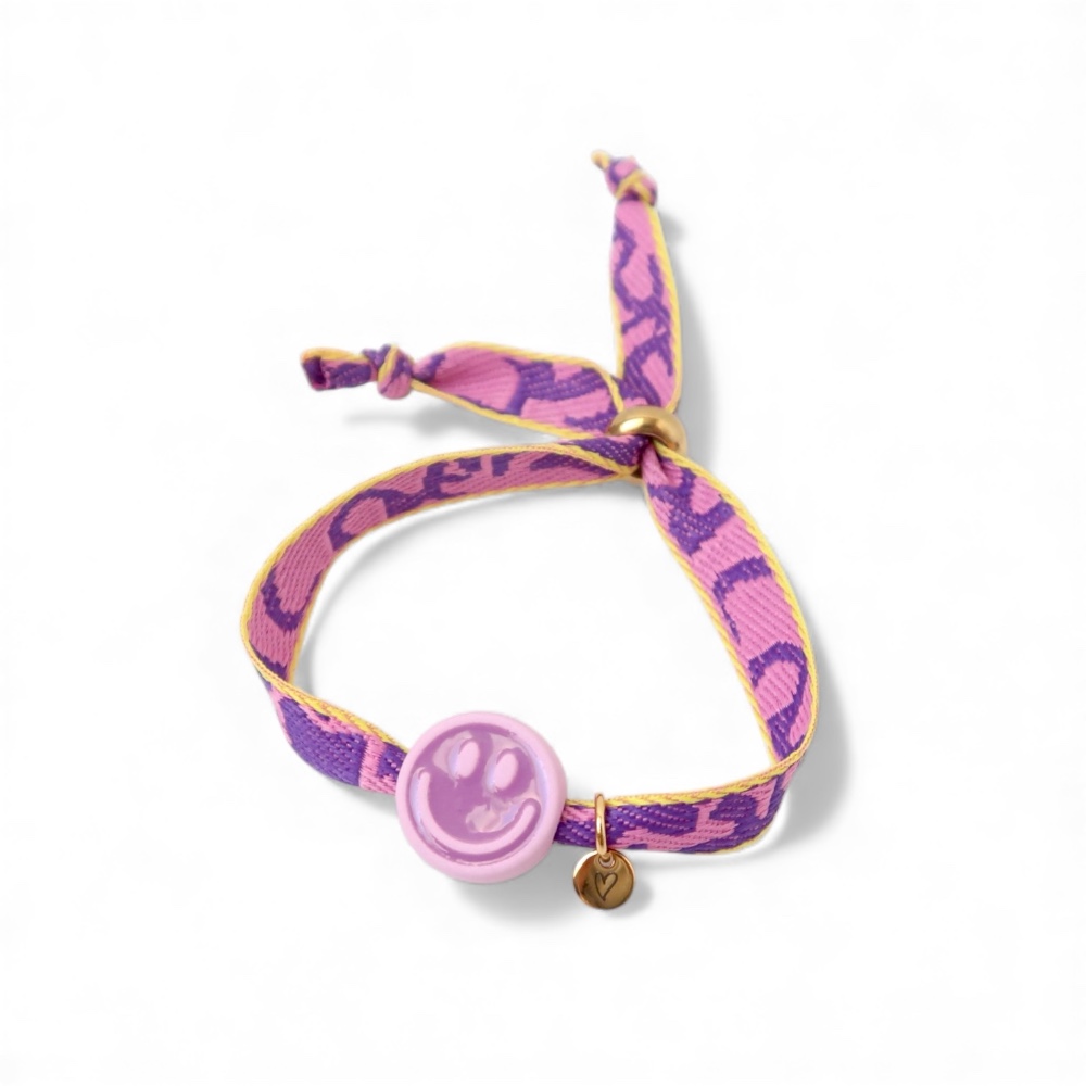 Bracelet | Happy smiley2.0 purple swirl