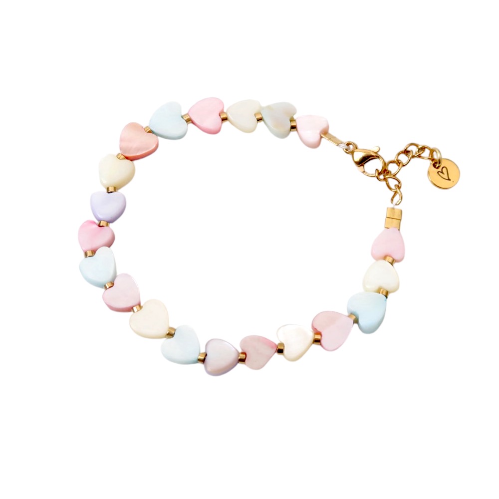 Bracelet | Shell hearts Pastels T3