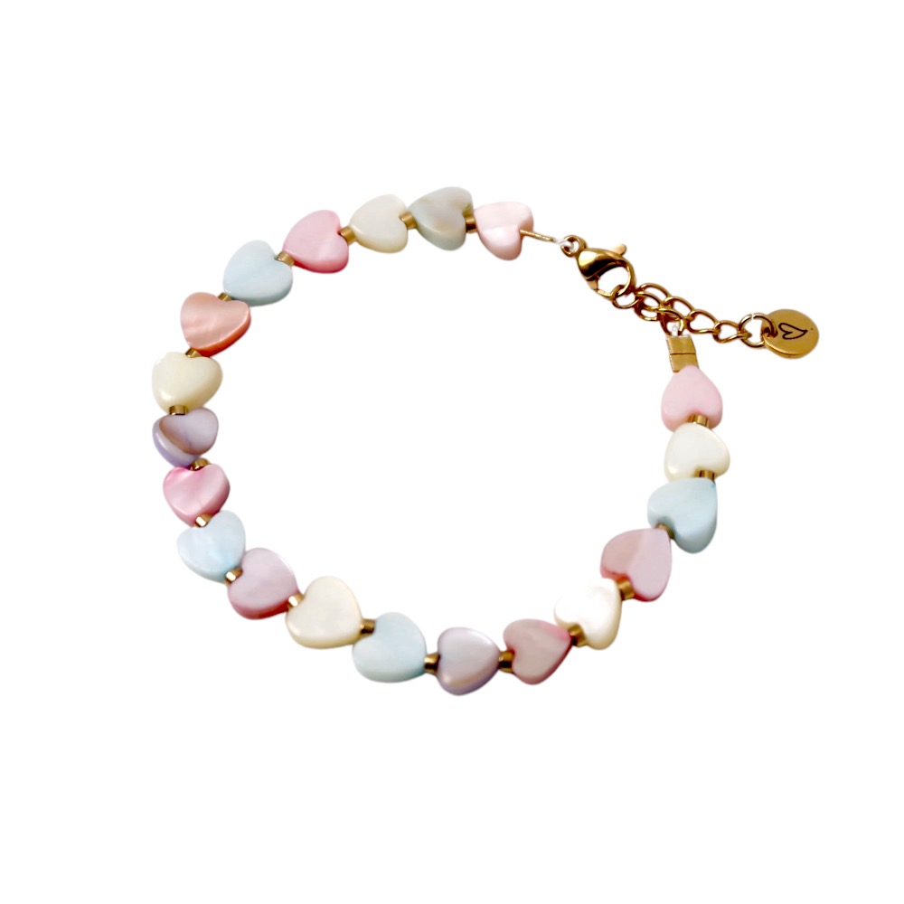 Bracelet | Shell hearts Pastels T3