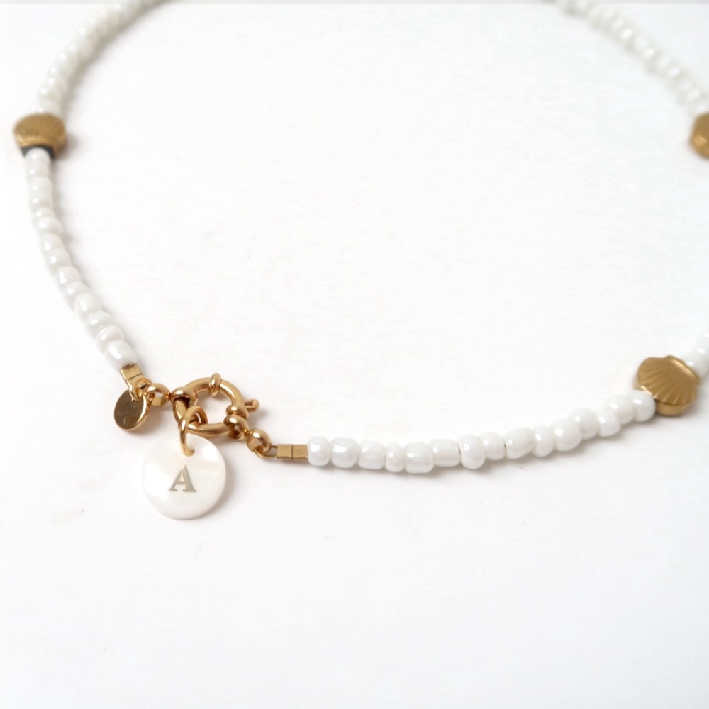 Necklace | Necklace shortie shell white