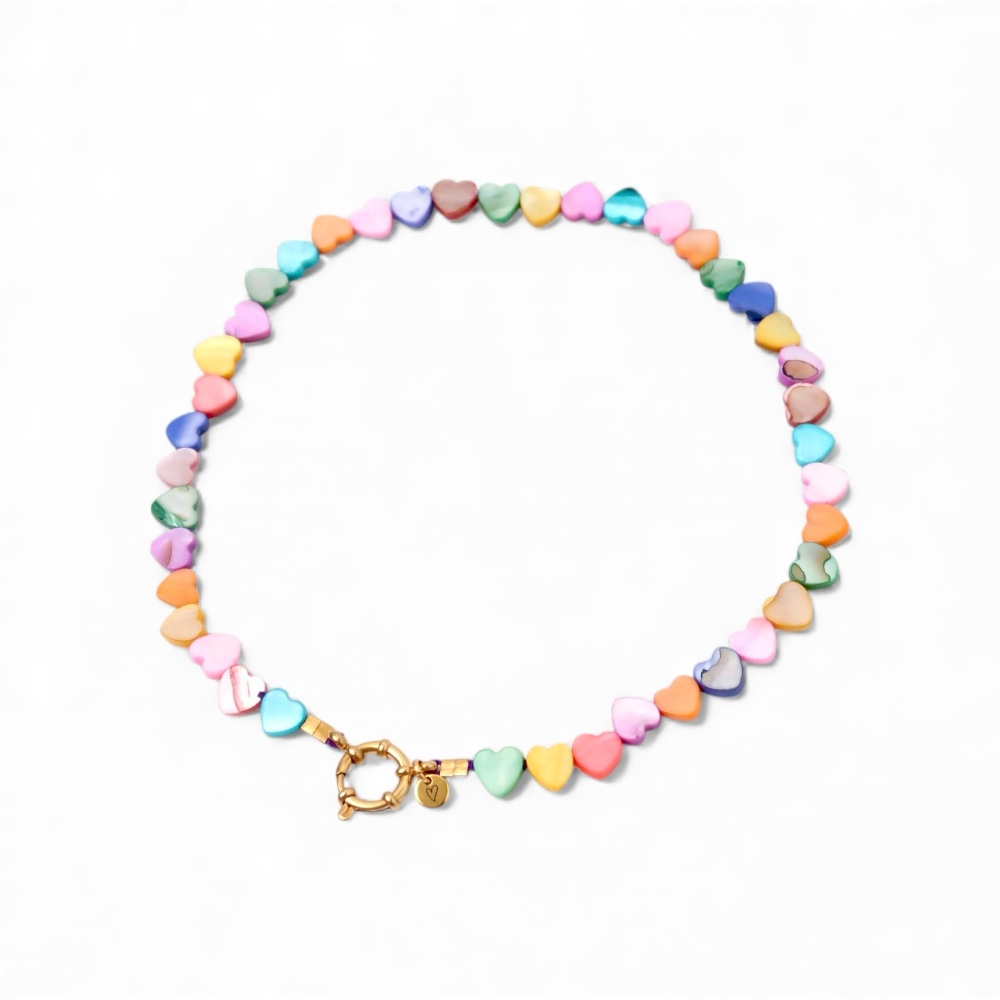 Necklace | Necklace seashelly Big hearts