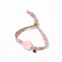 Bracelet | Happy smiley2.0 pink checked lila