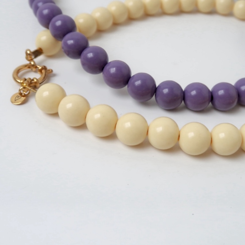 Necklace |  Bold beads butter yellow T1