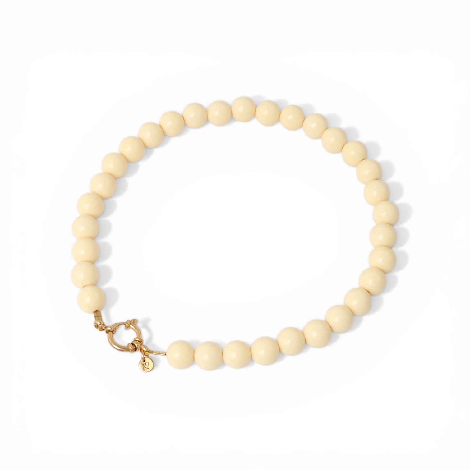 Necklace |  Bold beads butter yellow T1